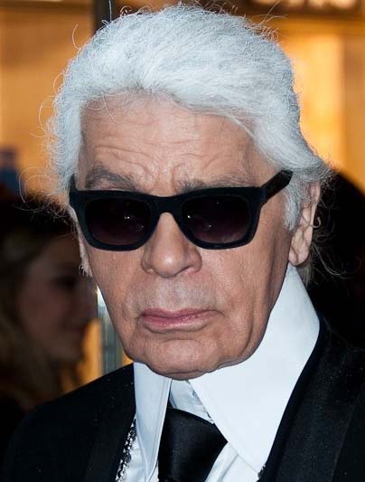 Karl Lagerfeld at a Fendi store opening.