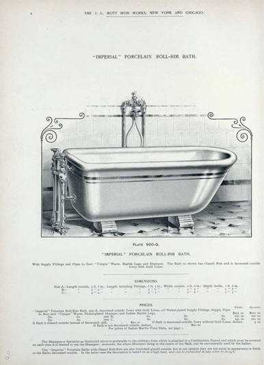 A vintage graphic ad about a bathtub.