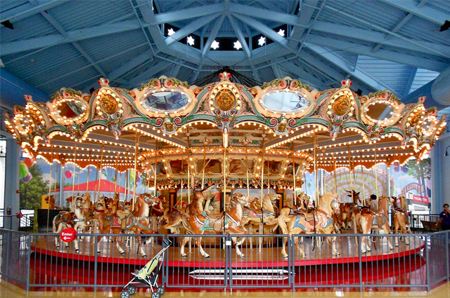 Longshot of a merry-go-round