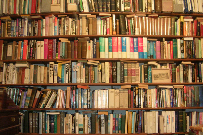 A bookcase full of books
