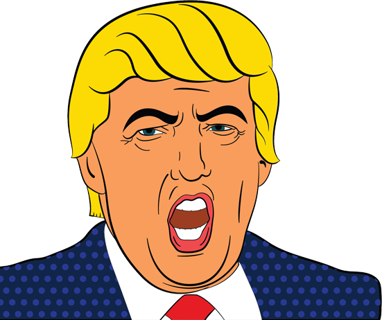 Vector graphic of an angry Donald Trump