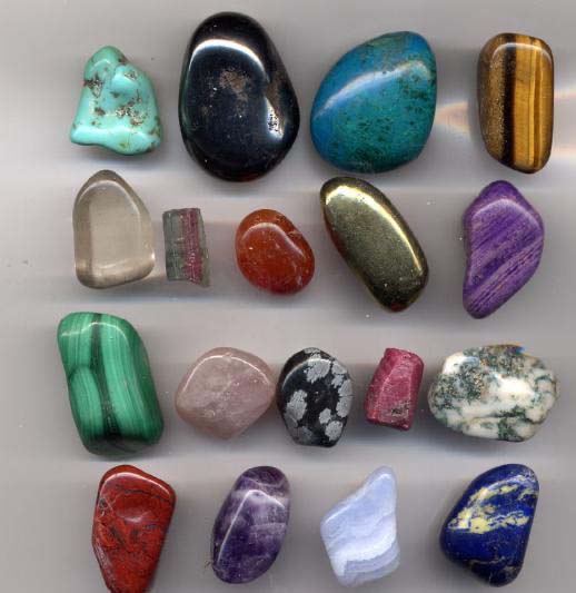 A pictorial chart of polished stones