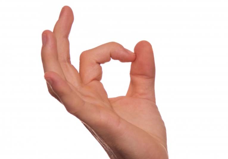 A hand making the OK sign.