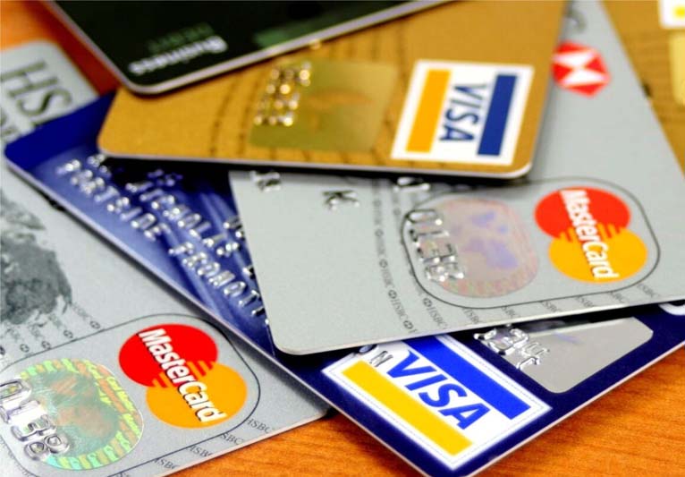 A spread of various credit cards