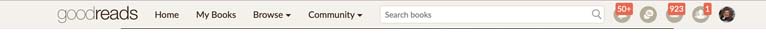 The menu bar from Goodreads