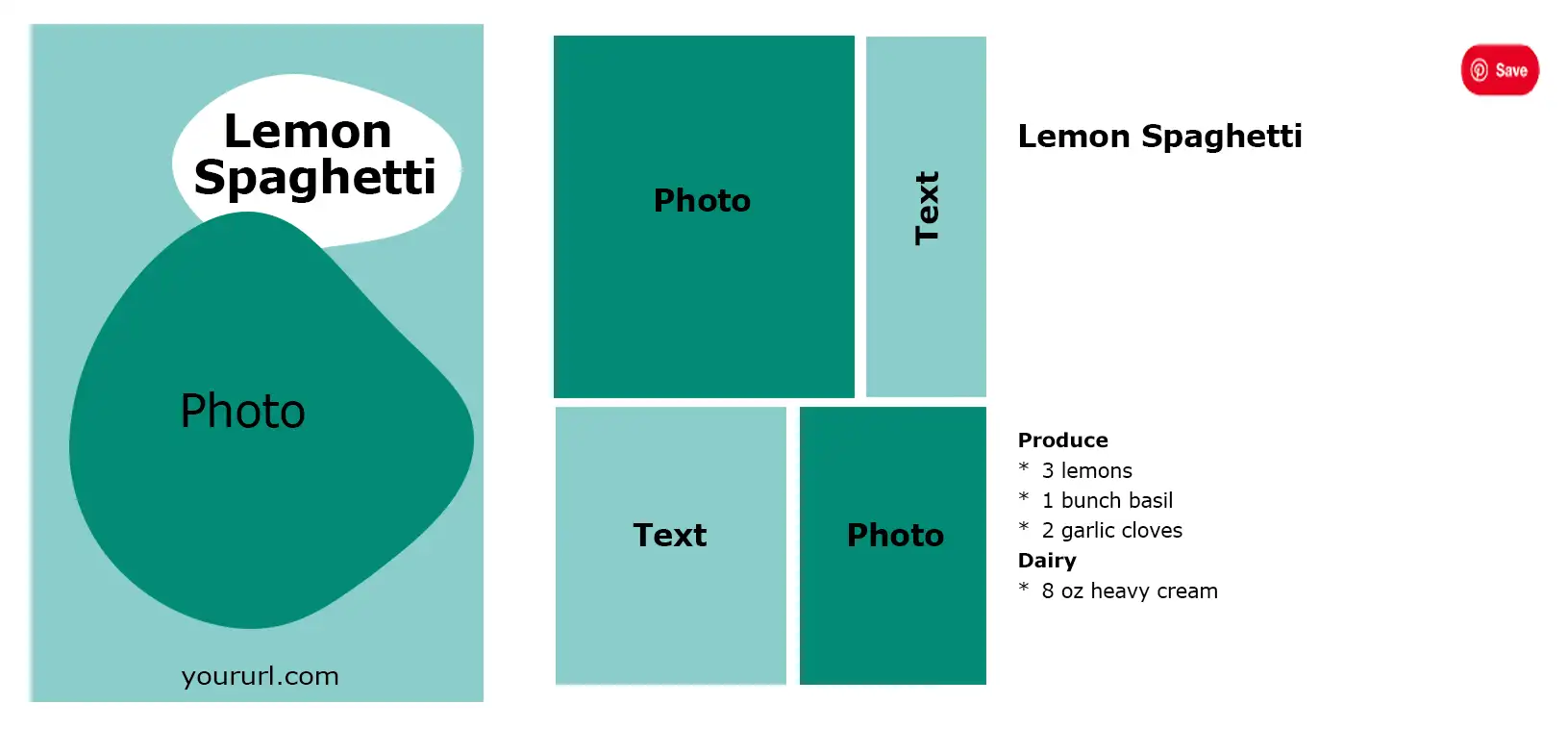 Two different layouts for a Rich Recipe Pin.