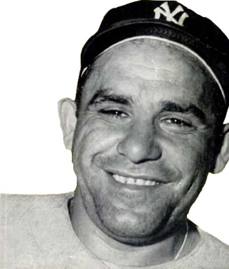 Yogi Berra in his baseball uniform.