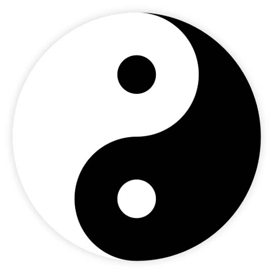 White-and-black symbol for yinyang