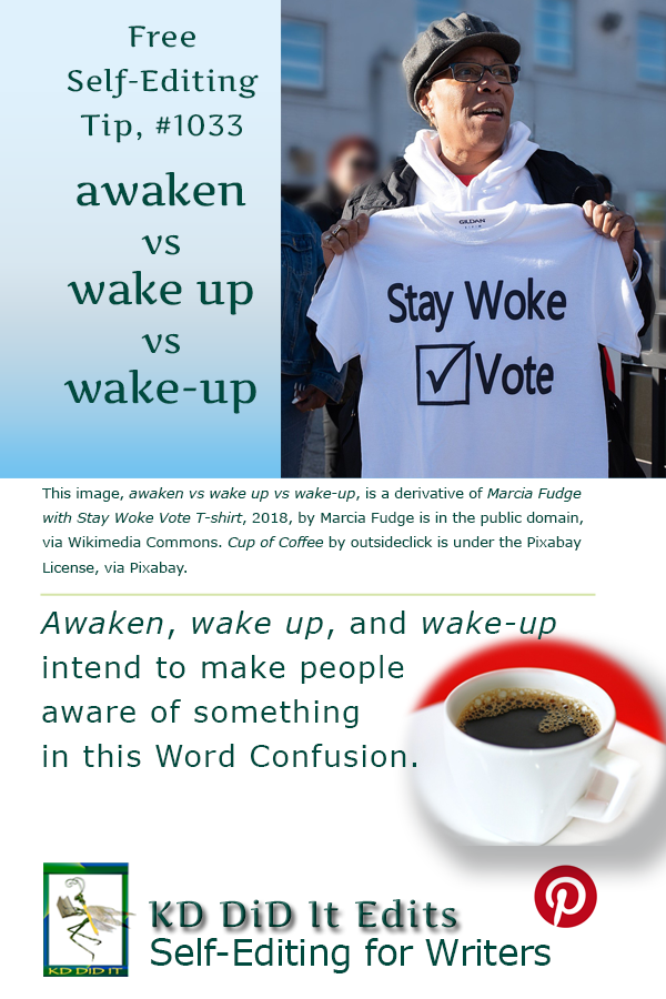 Pinterest pin for Awaken vs Wake Up vs Wake-up