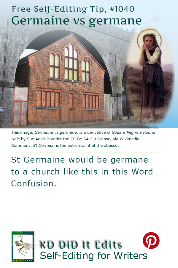 Pinterest pin for Germaine versus germane