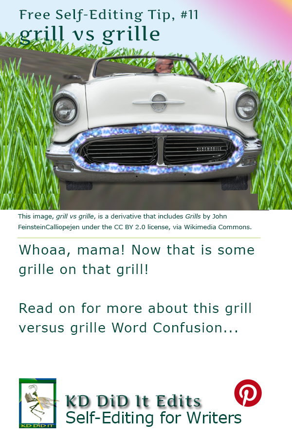 Pinterest pin for Grill versus Grille