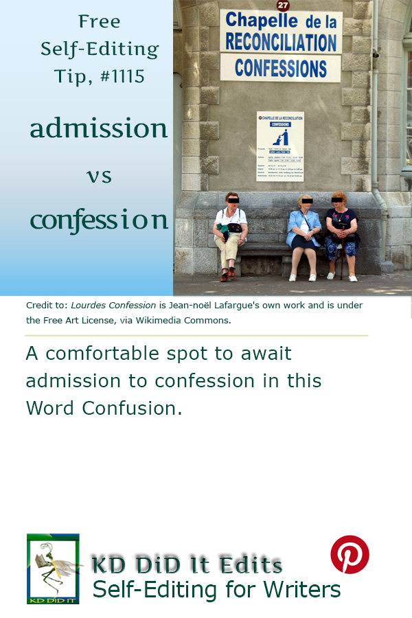 Pinterest pin for Admission versus Confession