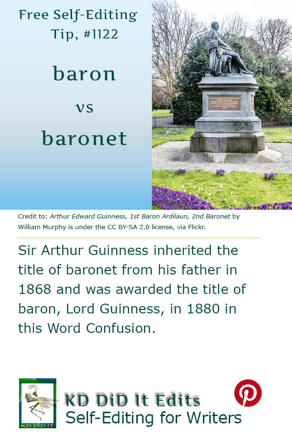 Pinterest pin for Baron versus Baronet