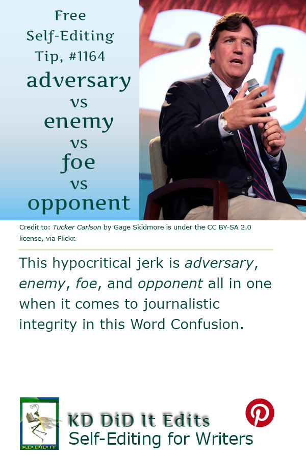 Pinterest pin for Adversary vs Enemy vs Foe vs Opponent