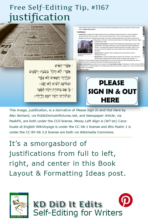Book Layout & Formatting Ideas: Justification