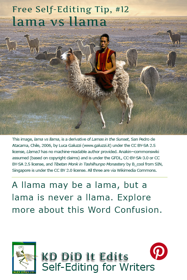 Pinterest pin for  Lama versus Llama