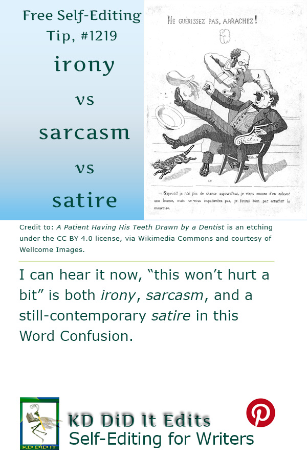 Pinterest pin for Irony vs Sarcasm vs Satire