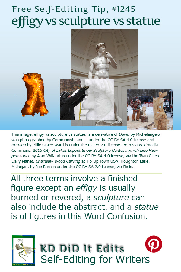 Pinterest pin for Effigy vs Sculpture vs Statue