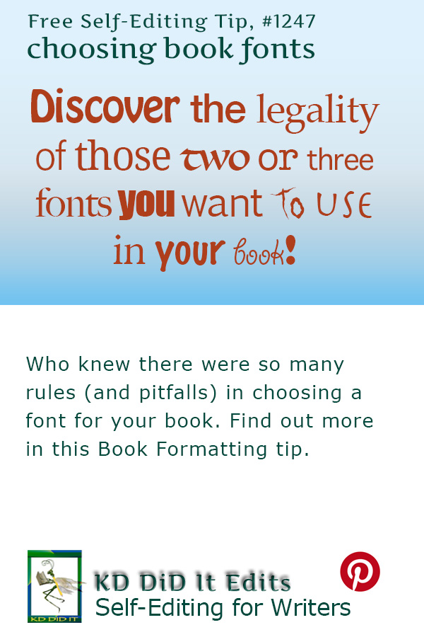 Pinterest pin for Choosing Fonts for Your Book.