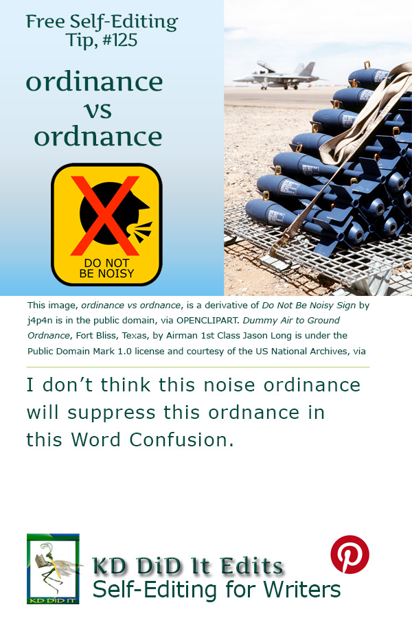 Word Confusion: Ordinance versus Ordnance