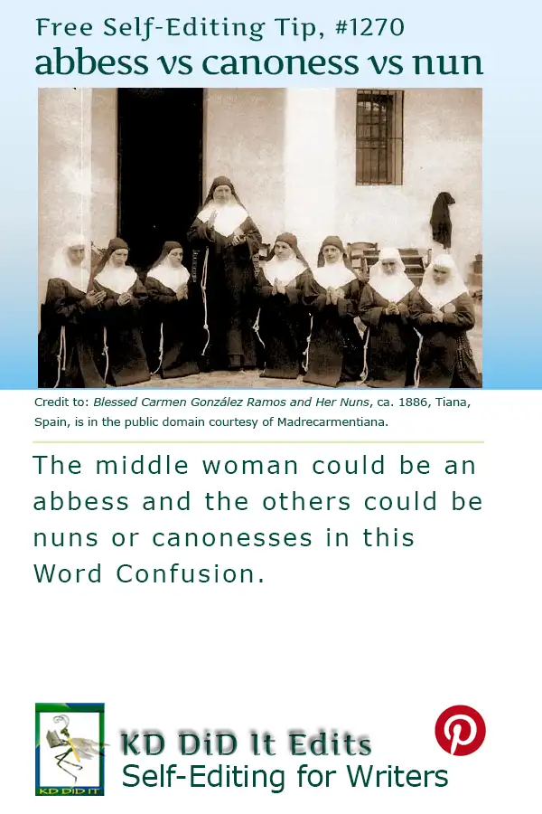 Pinterest pin for Abbess vs Canoness vs Nun