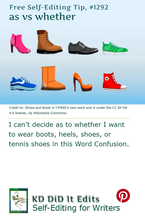 Pinterest pin for As versus Whether