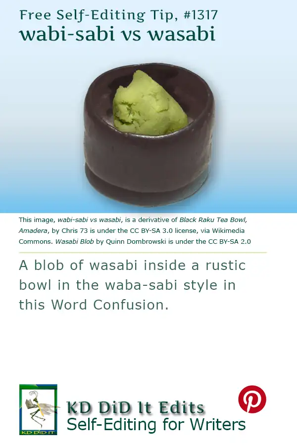 Pinterest pin for Wabi-sabi versus Wasabi