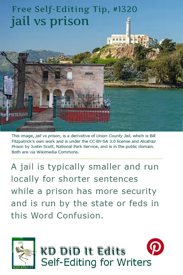 Pinterest pin for Jail versus Prison