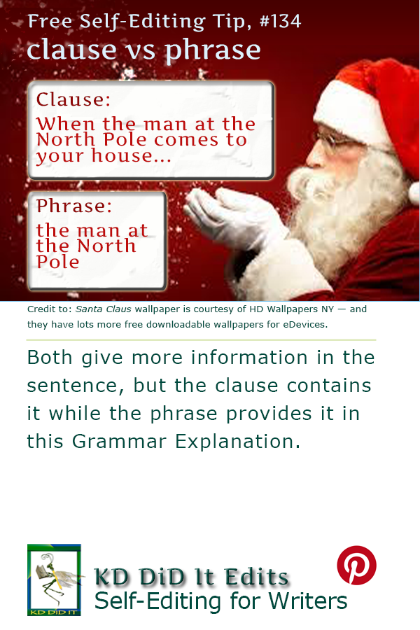 Pinterest pin for Clause versus Phrase