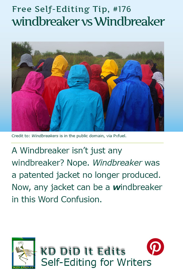 Word Confusion: windbreaker versus Windbreaker