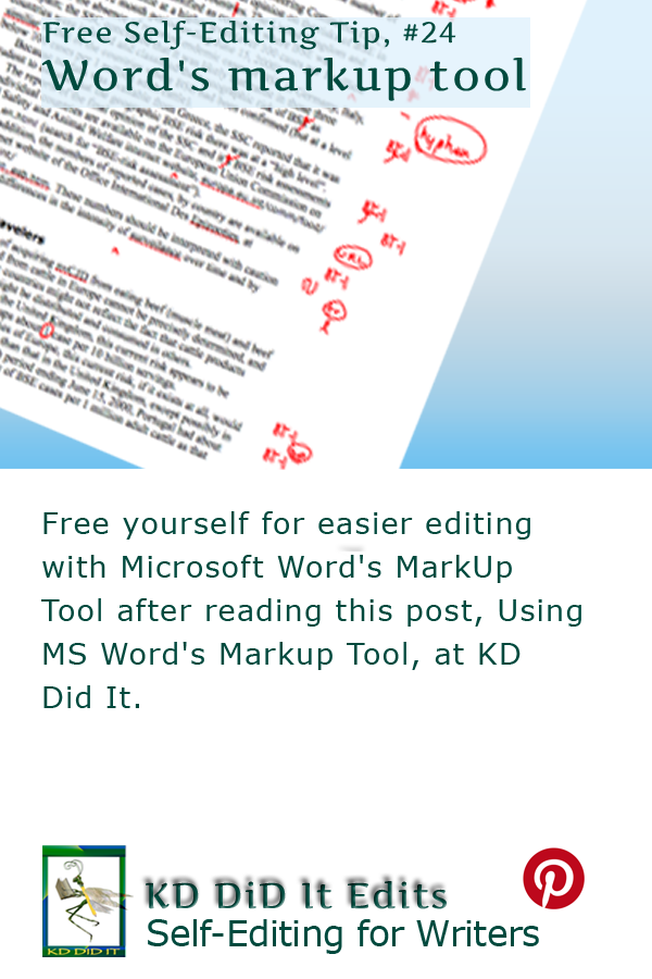 Pinterest pin for Using Microsoft Word's MarkUp Tool