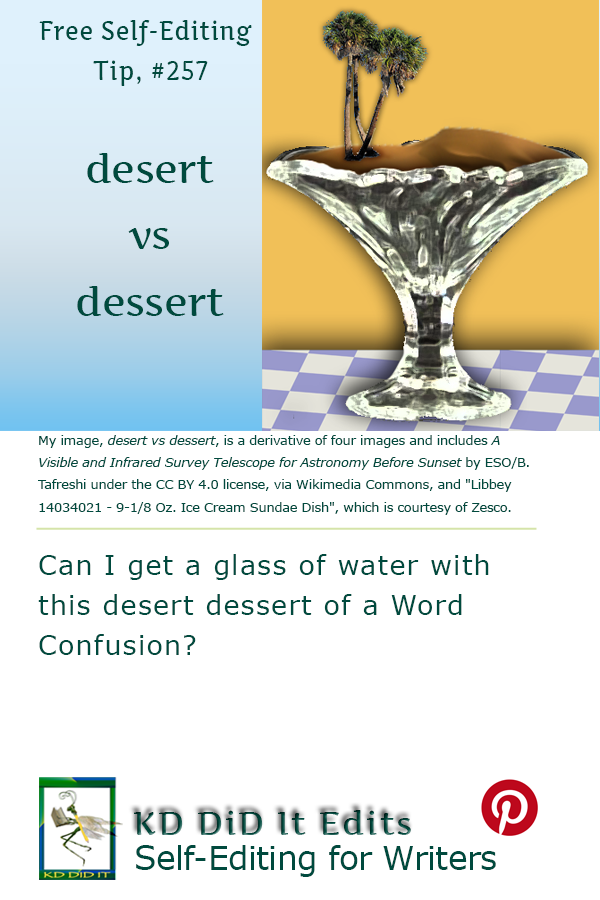 Pinterest pin for desert vs dessert