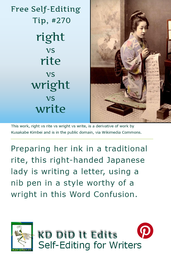 Pinterest pin for Right vs Rite vs Wright vs Write