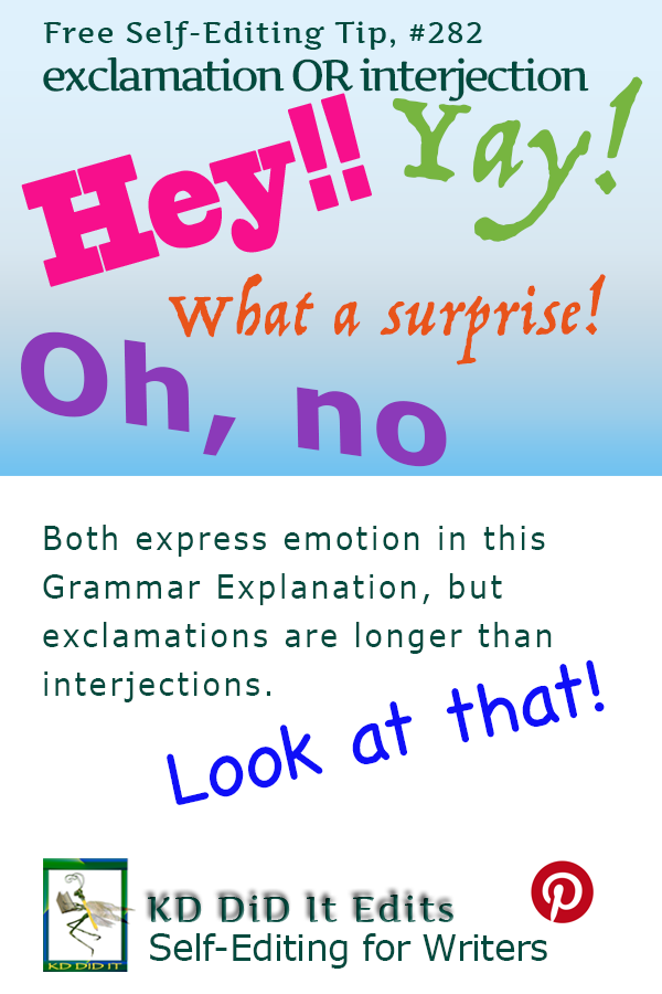 Pinterest pin for Exclamation and/or Interjection