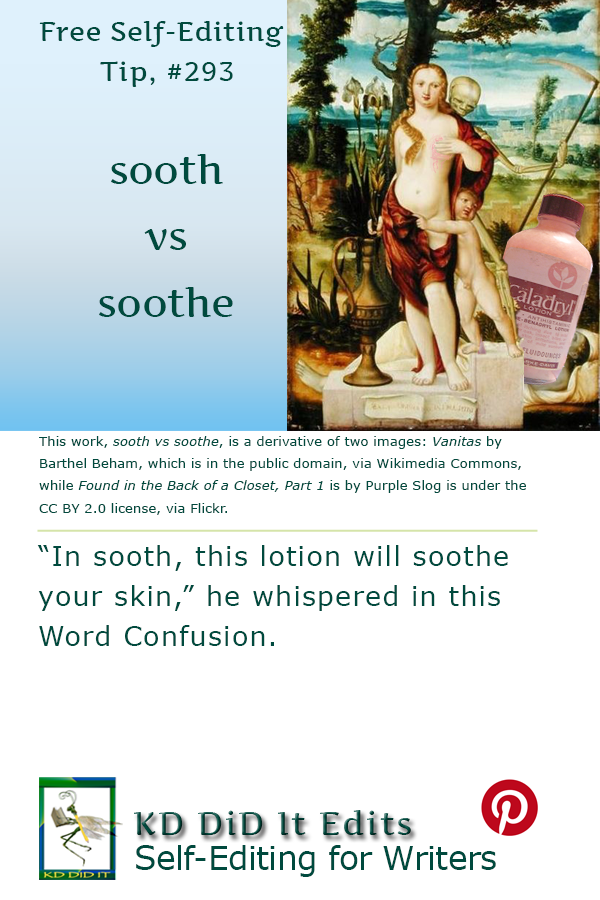 Pinterest pin for Sooth versus Soothe