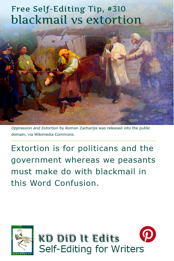 Word Confusion: Blackmail versus Extortion
