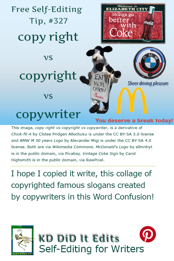 Pinterest pin for Copy Right vs Copyright vs Copywriter