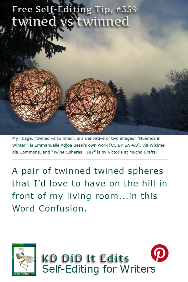 Pinterest pin for Twined versus Twinned