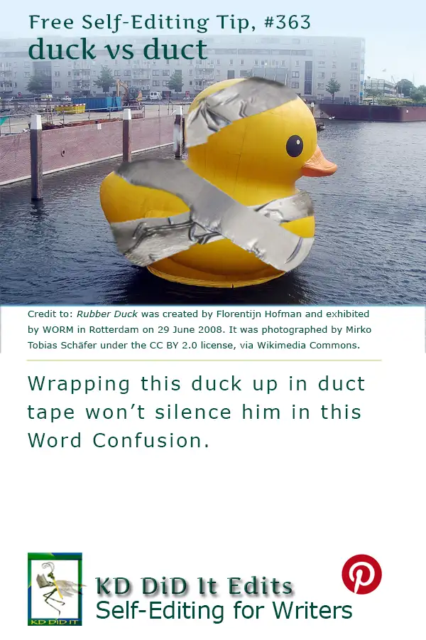 Pinterest pin for Duck versus Duct