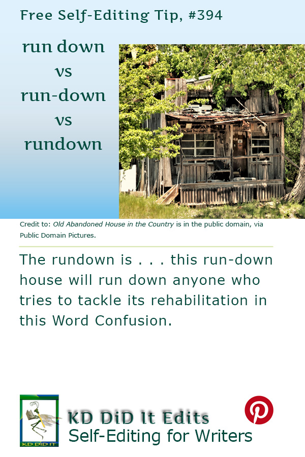 Word Confusion: Run Down vs Run-Down vs Rundown