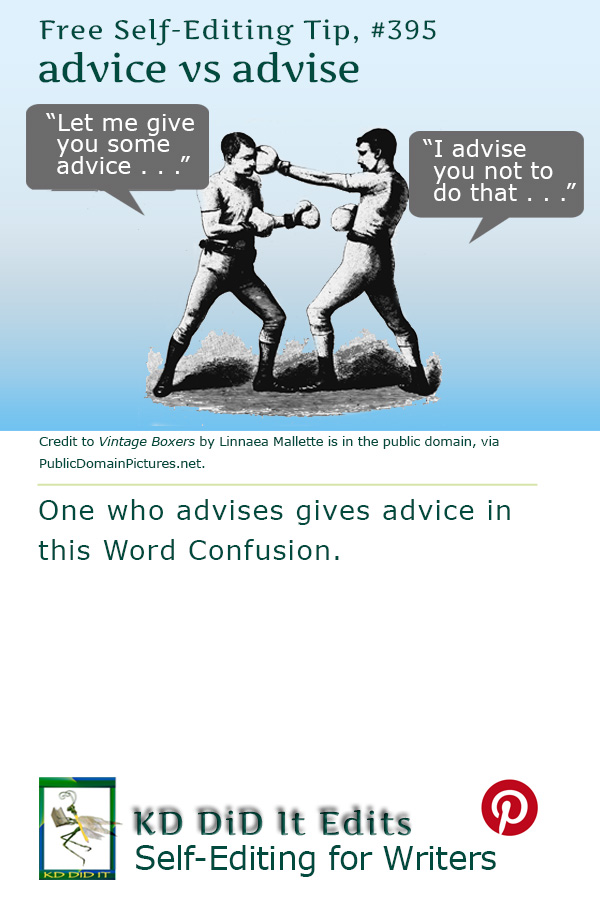 Pinterest pin for Advice versus Advise