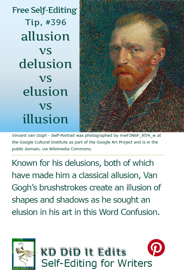 Pinterest pin for Allusion vs Delusion vs Elusion vs Illusion