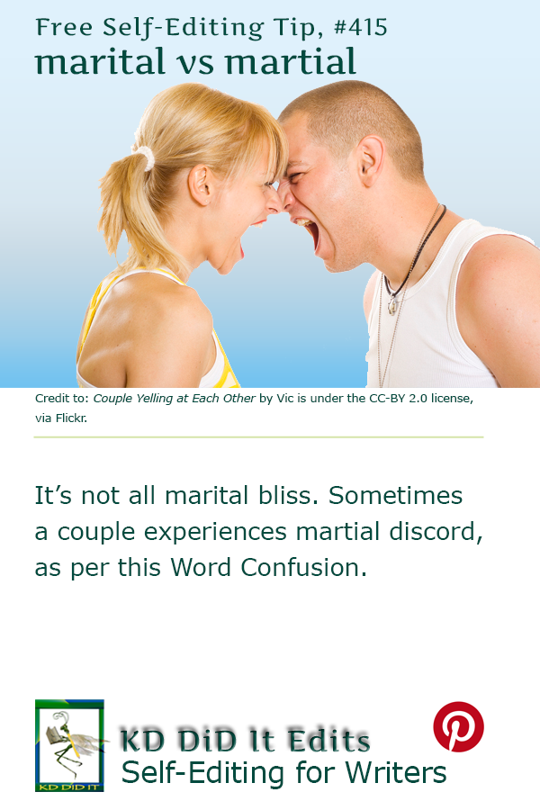 Pinterest pin for Marital versus Martial