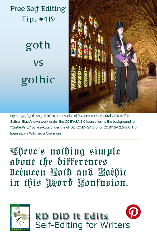 Pinterest pin for Goth versus Gothic