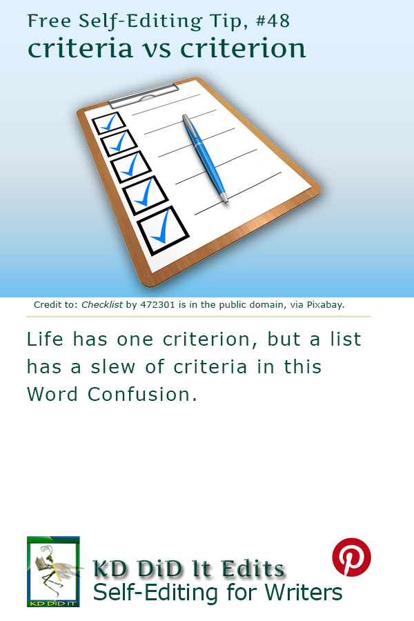 Word Confusion: Criteria versus Criterion