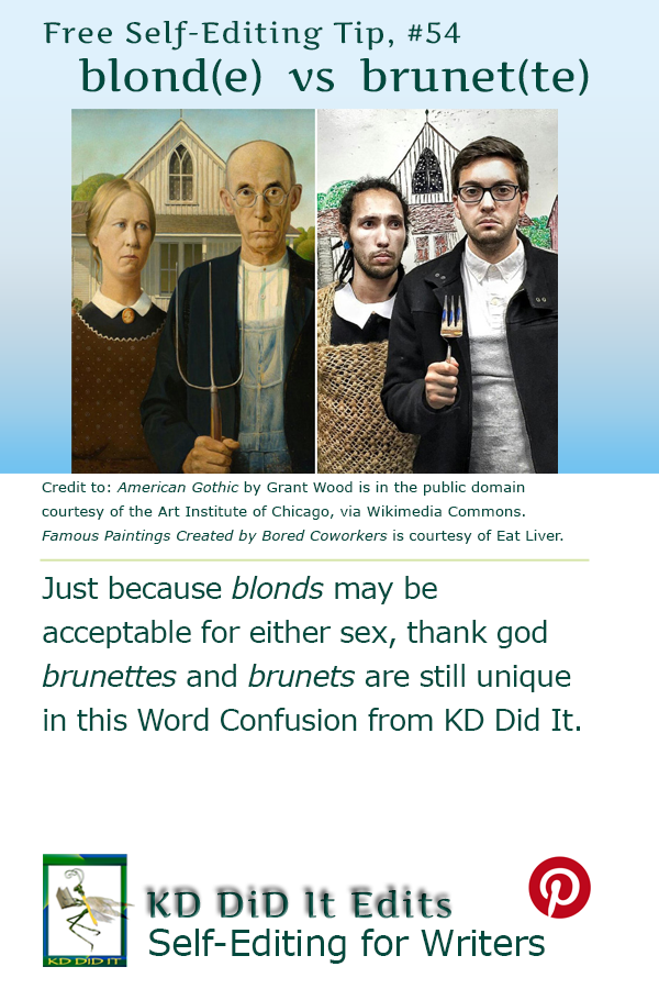 Word Confusion: Blond(e)s & Brunet(te)s