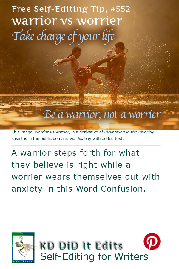 Pinterest pin for Warrior versus Worrier