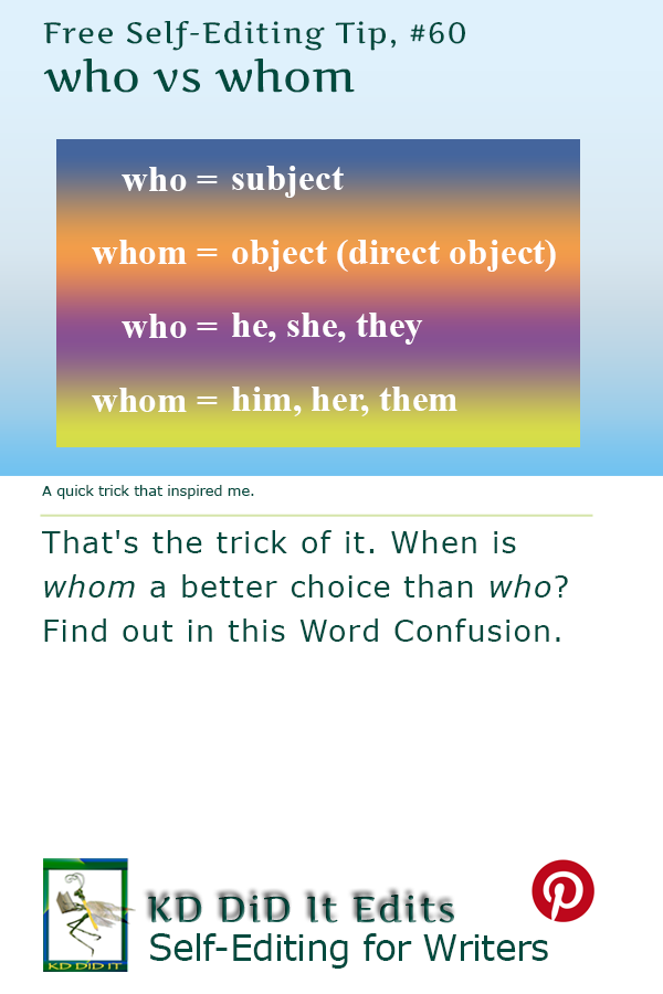 Word Confusion: Who versus Whom