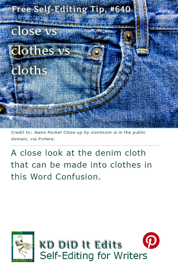 Pinterest pin for Close vs Clothes vs Cloths