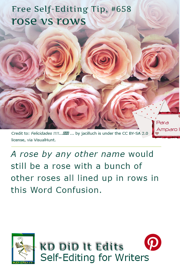Pinterest pin for Rose versus Rows